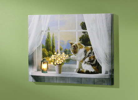 LED-foto met houten frame