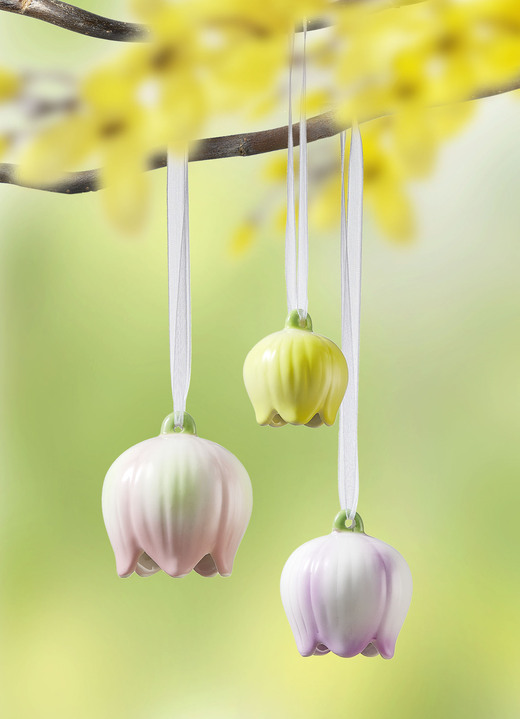 Pasen - Bloemenbellen, set van 3, gemaakt van keramiek, in Farbe MULTICOLOR
