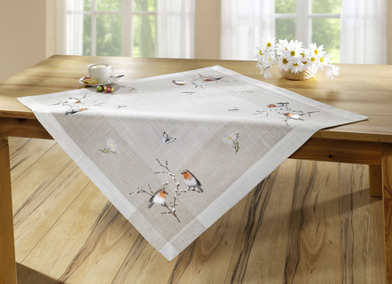 Tafel- en kamerdecoratie met roodborstje-motief