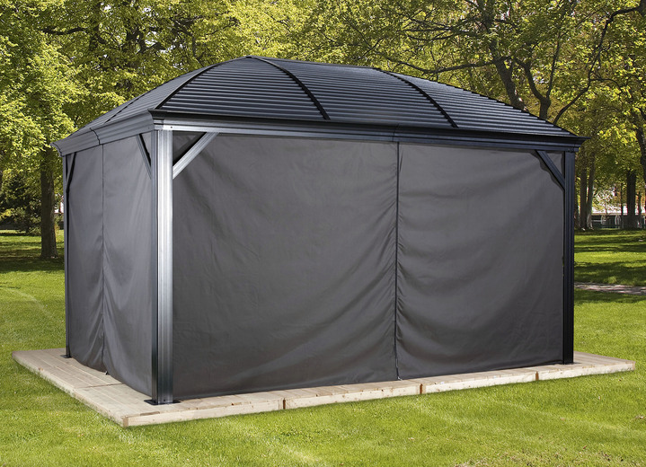 Paviljoens - Gordijnen voor het Koepelpaviljoen Moreno, in Farbe DONKERGRIJS