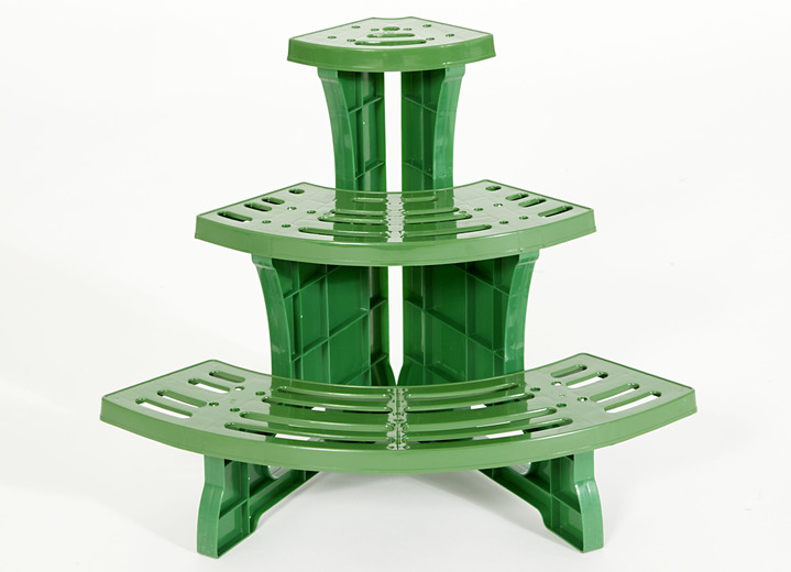 Tuingereedschap en accessoires - Decoratieve plantenladder met 3 treden, in Farbe GROEN, in Ausführung plantentrap, rond Ansicht 1