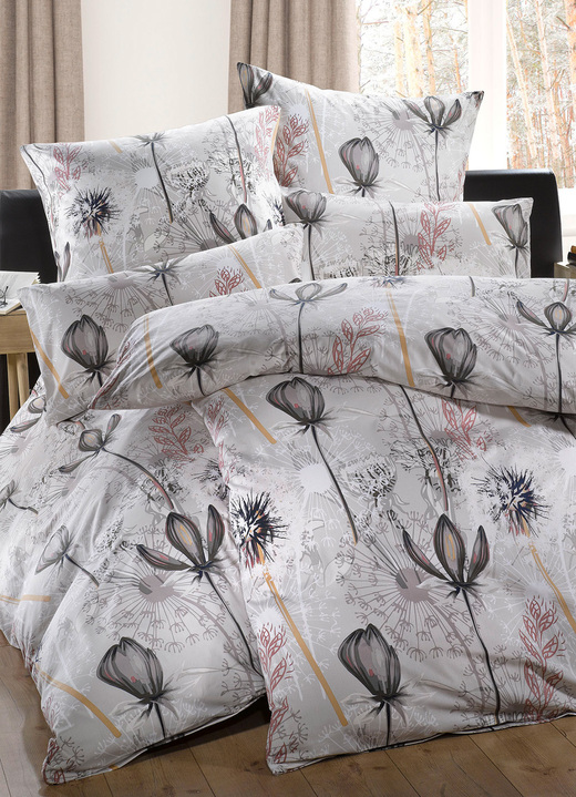 Beddengoed - Beddengoedset met paardenbloemmotief, in Größe 111 (40 x 80 cm + 135 x 200 cm) bis 115 (80 x 80 cm + 155 x 220 cm), in Farbe MEERKLEURIG Ansicht 1