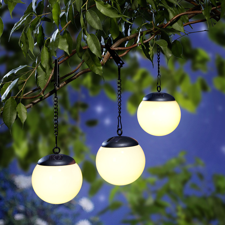 Tuinverlichting - Zonnebal, set van 3, in Farbe ZWART