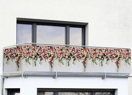 Balkon privacyscherm aan één zijde bedrukt inclusief bevestigingsmateriaal