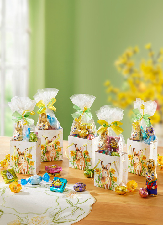 Ostern - Ostertütchen mit Hasenmotiv, 5er-Set, in Farbe BUNT