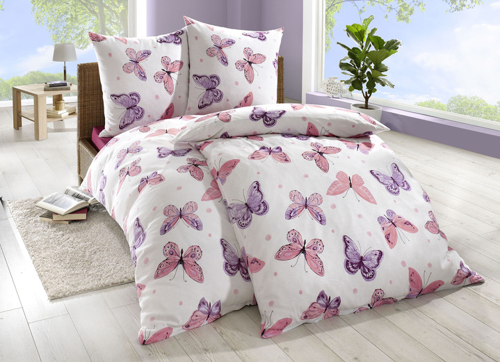 Beddengoed - Renforcé beddengoedset van Dobnig, in Größe 111 (40/80 cm + 135/200 cm) bis 412 (2x 80/80 cm + 2x 135/200 cm), in Farbe ROSÉ