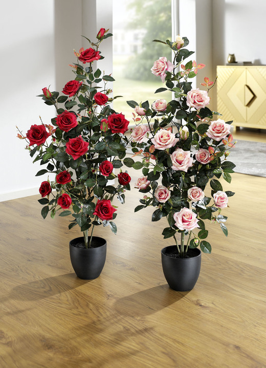 Kunst- & textielplanten - Rozenstruik in pot, in Farbe ROZE Ansicht 1