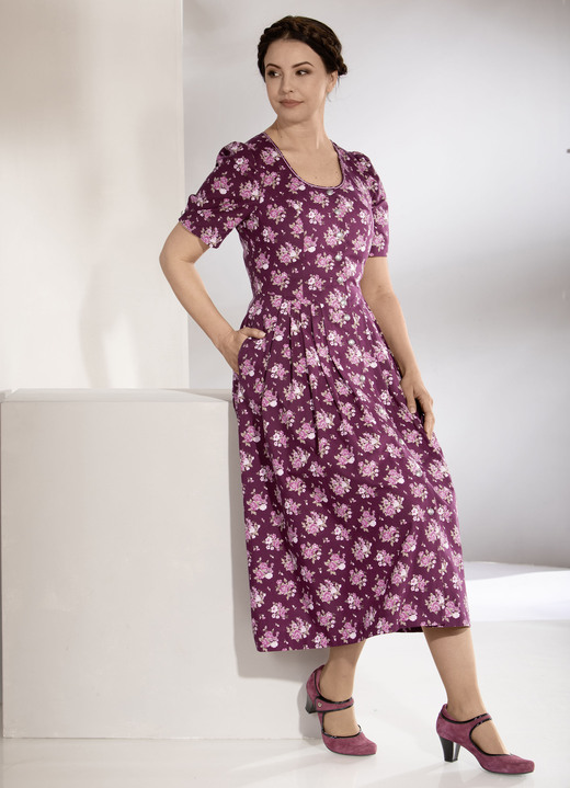 Kleider - Landhauskleid mit Schmuckknöpfen Kleider - Landhauskleid mit Schmuckknöpfen, in Größe 018 bis 054, in Farbe BORDEAUX-BUNT