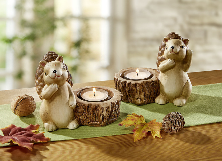 Woonaccessoires - Terracotta theelichthouder, set van 2, in Farbe BRUIN