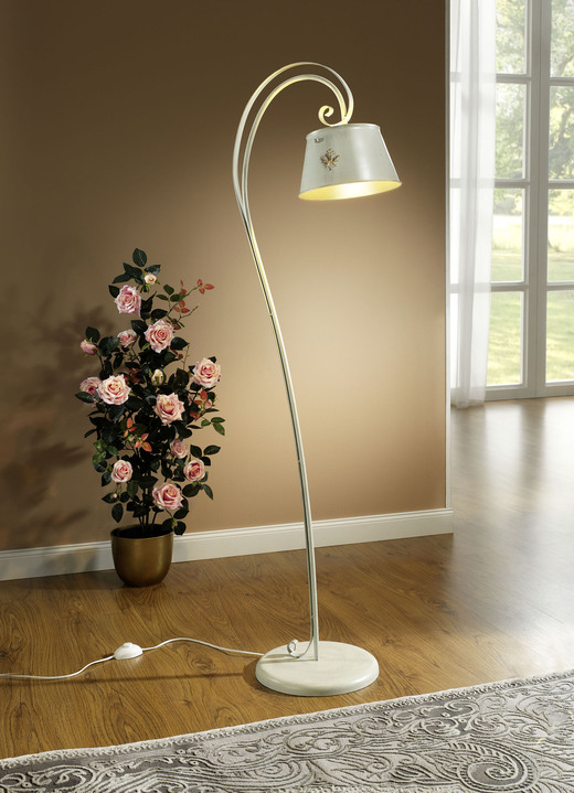 - 1-lamps vloerlamp van ijzer, in Farbe CRÈME-GOUD