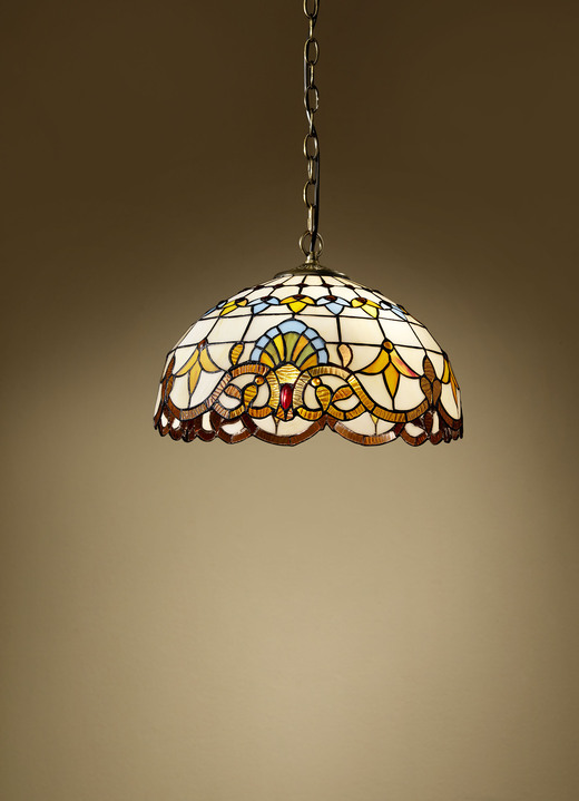 Plafondverlichting - Tiffany hanglamp, 2 lampjes, in Farbe MULTICOLOR