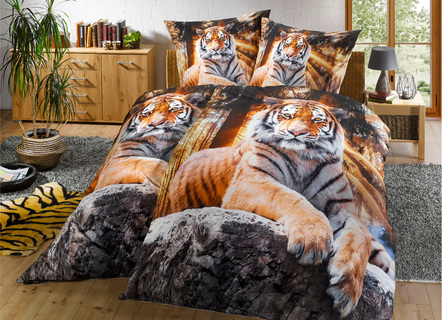 Bedlinnenset met tijgermotief