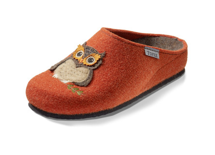 Knuffelige warme pantoffel met uilenapplicatie