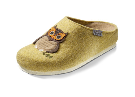 Knuffelige warme pantoffel met uilenapplicatie