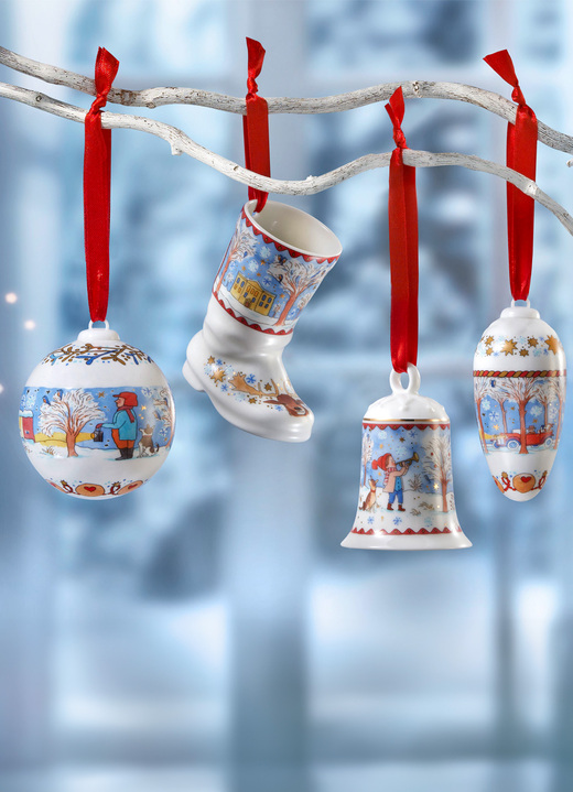 Kerstmis - Hutschenreuther jaarsieraden 2022 gemaakt van porselein, in Farbe WIT, in Ausführung Jubileumklok