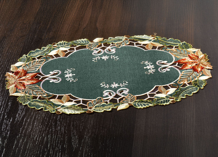 Tafellakens - Herfsttafel- en kamerdecoratie, in Größe 101 (Kleedje, 35/50 cm) bis 404 (Kussensloop, 40/40 cm), in Farbe GRÜN Ansicht 1