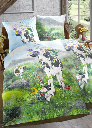 Beddengoedset met zomerweidemotief