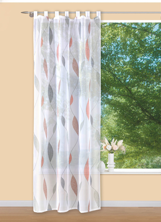 Modern - Winkel met puntgolfontwerp, in Größe 158 (H 145 x B 140 cm) bis 270 (H 245 x B 140 cm), in Farbe ROOD-GRIJS, in Ausführung met lussen Ansicht 1