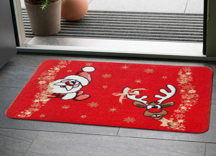 Kerstdeurmat met latex rug