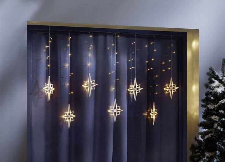Buitendecoraties - Lichtgordijnsterren voor binnen en buiten, in Farbe WIT Ansicht 1