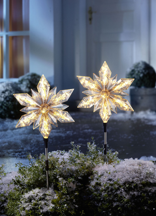 Wintertuin - Tuinplug ster, set van 2, in Farbe WIT