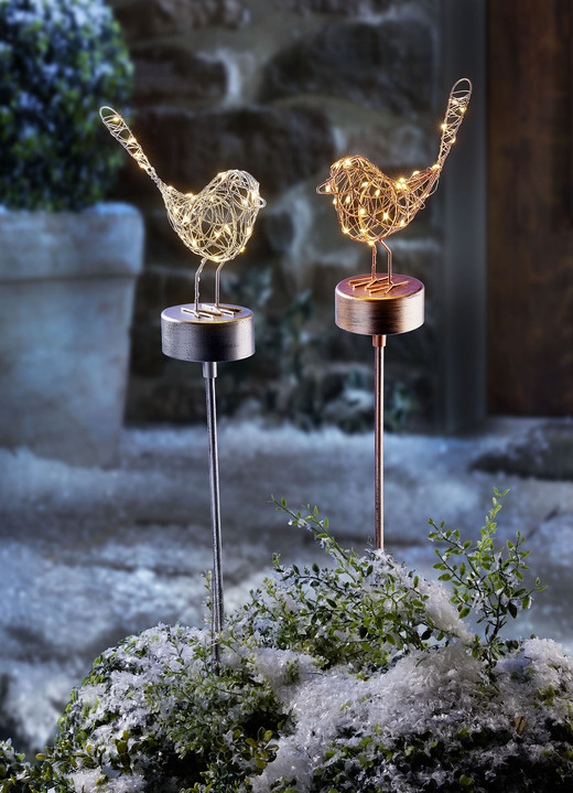 Wintertuin - Decoratieve metalen LED-vogel, in Farbe KOPER