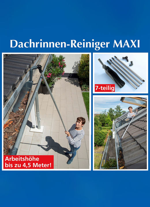 Tuingereedschap en accessoires - Dakgootreiniger Maxi voor een werkhoogte tot 4,5 m, in Farbe GRIJS-ZWART Ansicht 1