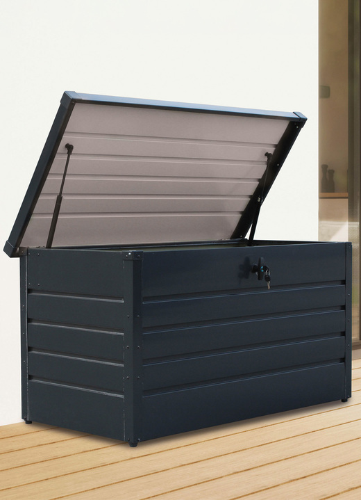 Tuinmeubels - Opbergbox, 350 liter, gemaakt van gegalvaniseerd staal, in Farbe ZWART Ansicht 1