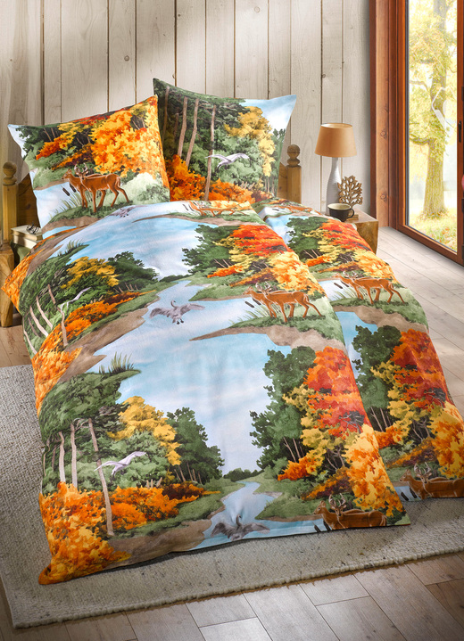 Beddengoed - Natuurlijke beddengoedset in beverkwaliteit, in Größe 111 (40 x 80 cm + 135 x 200 cm) bis 412 (4-delige voordeelset), in Farbe MEERKLEURIG Ansicht 1