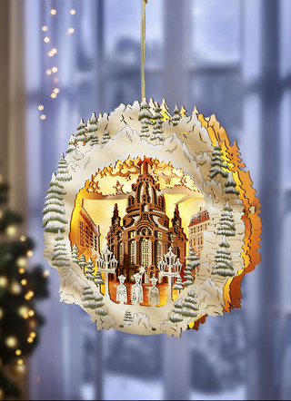 Verlichte raamdecoratie