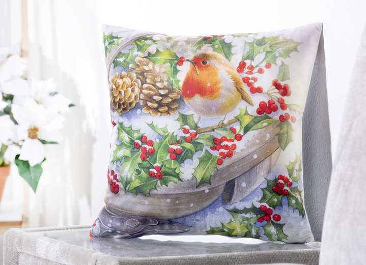 - Roodkeelkussenhoes, in Farbe ECRU-MULTICOLOR