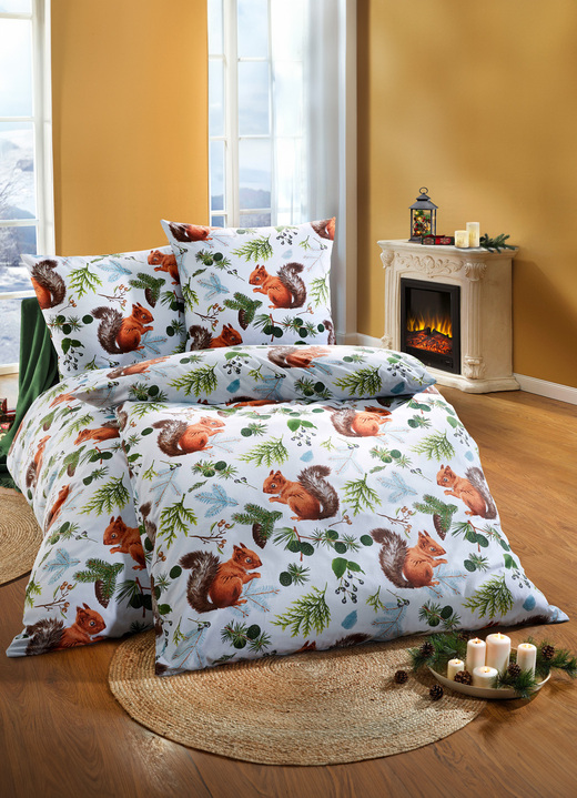 Beddengoed - Flanel beddengoedset, in Größe 112 (80/80 cm + 135/200 cm) bis 115 (80/80 cm + 155/220 cm), in Farbe MEERKLEURIG, in Ausführung Eenhoorntje Ansicht 1