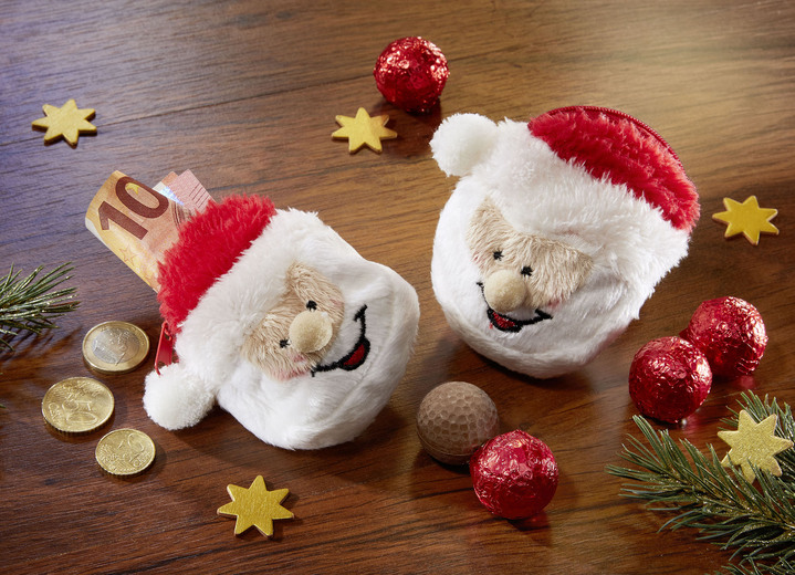 Weihnachten - Portemonnaies nit Reißverschluss von Confiserie Rabbel, in Farbe WEISS-ROT, in Ausführung Weihnachtsmann Ansicht 1