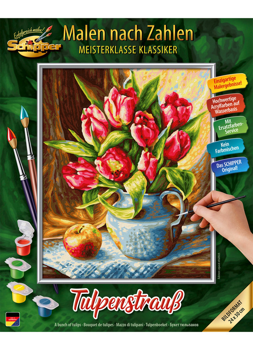 Schilderen op nummer - Schilderen op nummer boeket tulpen, in Farbe MULTICOLOR