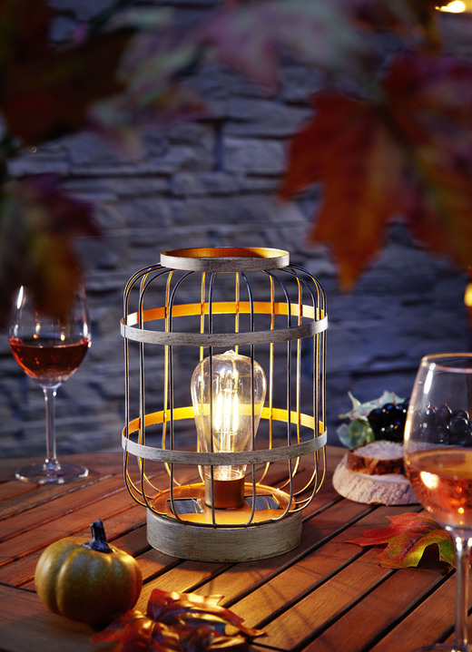 - Solarlamp gemaakt van geborsteld metaal, in Farbe GRIJS
