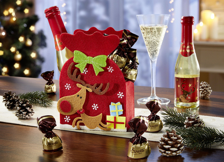 - Kerstcadeautas van polyestervilt, in Farbe MULTICOLOR