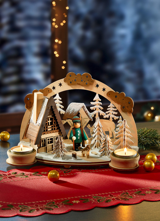 Kerstmis - Theelichthouder van hout, in Farbe NATUREL Ansicht 1