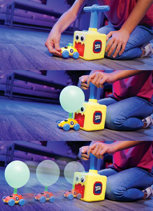 - Ballonzoomspeelgoedset: Ballonplezier met WOW-effect, in Farbe GEEL-BLAUW Ansicht 1