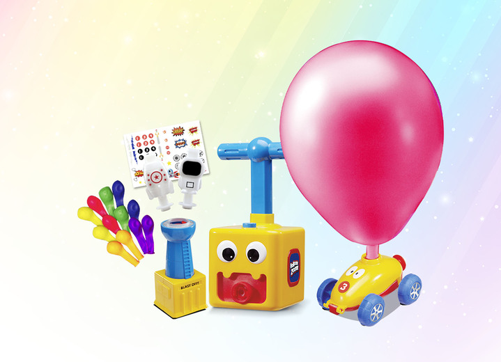 Cadeau-ideeën - Ballon Zoom Speelgoed Set: Ballonplezier met het WOW-effect, in Farbe GEEL-BLAUW Ansicht 1