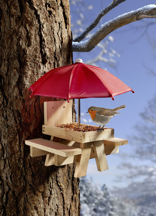 Wintertuin - Vogel Picknickbank, in Farbe BRUIN-ROOD