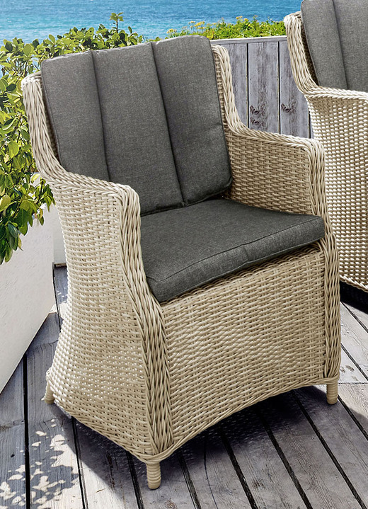 Tuin - Luna tuinmeubelen inclusief kussens, in Farbe NATUUR, in Ausführung Fauteuil, set van 2. Ansicht 1