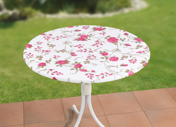 Tuin tafelkleden - Stretchend tafelkleed, in Farbe WIT-ROZE Ansicht 1