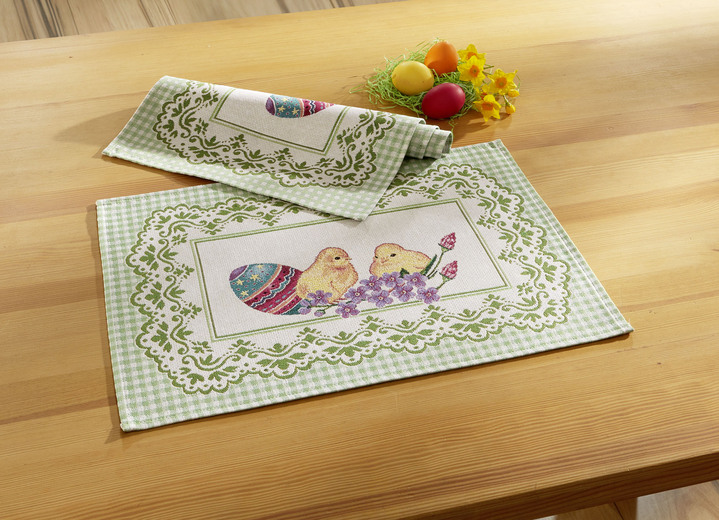Tafellakens - Tapijt tafelkleed en kussensloop, in Größe 100 (2x placemat, 33 x 45 cm) bis 404 (Kussensloop, 45 x 45 cm), in Farbe MEERKLEURIG Ansicht 1