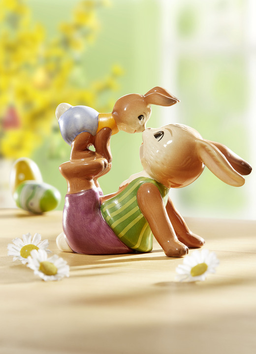- Goebel konijn met kind gemaakt van fijn steengoed, in Farbe MULTICOLOR
