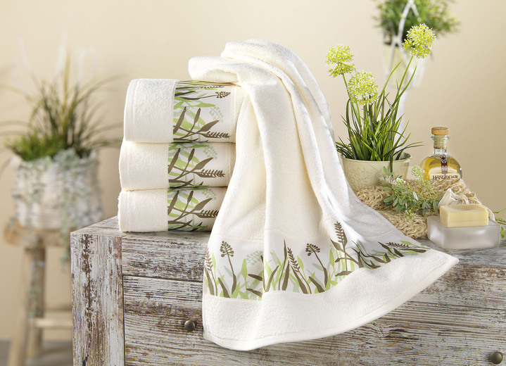 Badstof handdoeken - Knuffelzachte badstof serie, in Größe 200 (1 handdoek 50/100 cm) bis 205 (5-delige voordeelset), in Farbe CRÈME