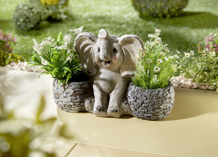 Plantenpot Olifant in Polyresin