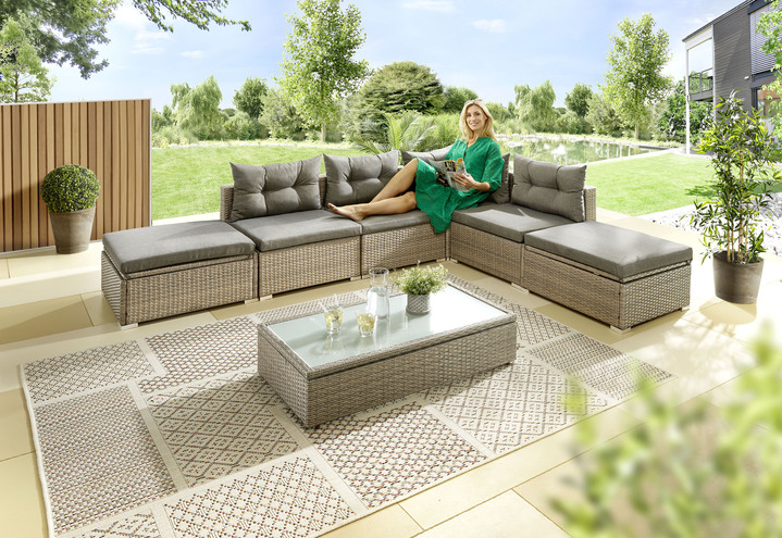 Tuinmeubels - Omvormbare multifunctionele lounge incl. kussens, in Farbe ZWART Ansicht 1