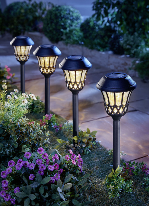 Tuinverlichting - Solar lampen in een set van 4, in Farbe ZWART