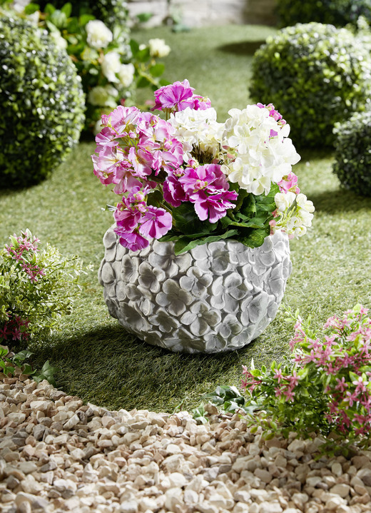 Plantenbakken - Gietstenen plantenpot, in Farbe GRIJS