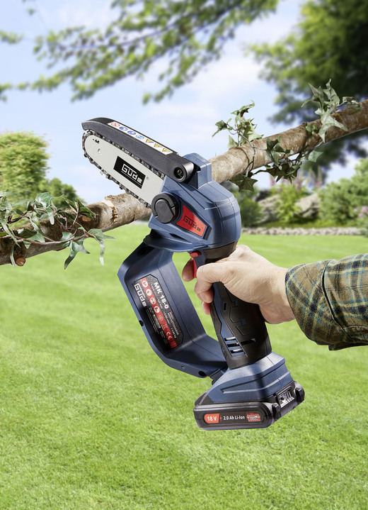 Tuingereedschap en accessoires - Batterij Minikettingzaag voor Tuin Batterijsysteem, in Farbe BLAUW-ZWART